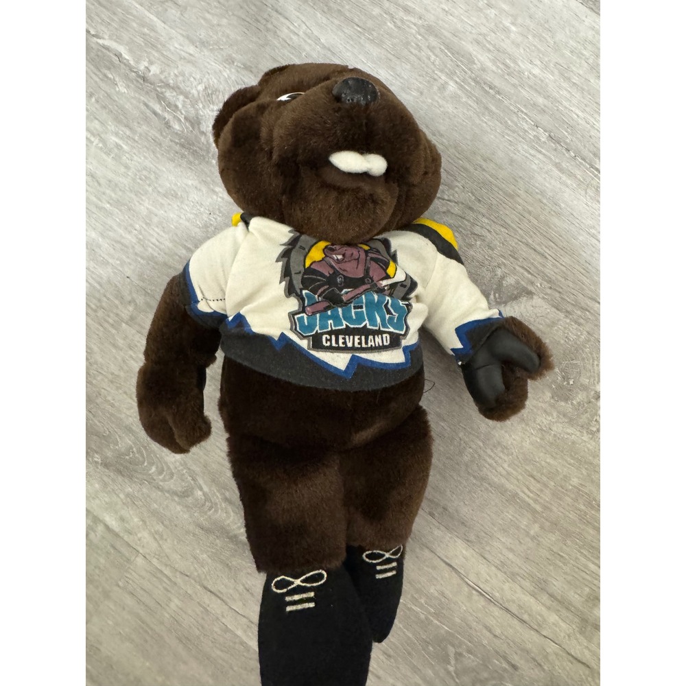 Rare Vintage Cleveland Lumberjacks IHL Hockey Buzz Beaver Mascot Plush Stuffed